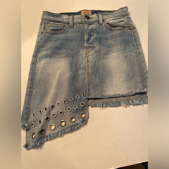 MISA Los Angeles Super Star Asymmetrical Skirt, Size 26 in "Ocean" - Picture 3 of 7